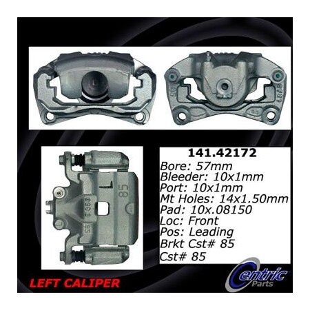 Centric Semi-Loaded Brake Caliper, Parts, 141.42172 141.42172